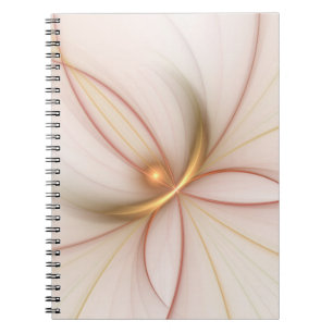 Nobly Copper and Guld Abstrakt Modern Fractal Art Anteckningsbok