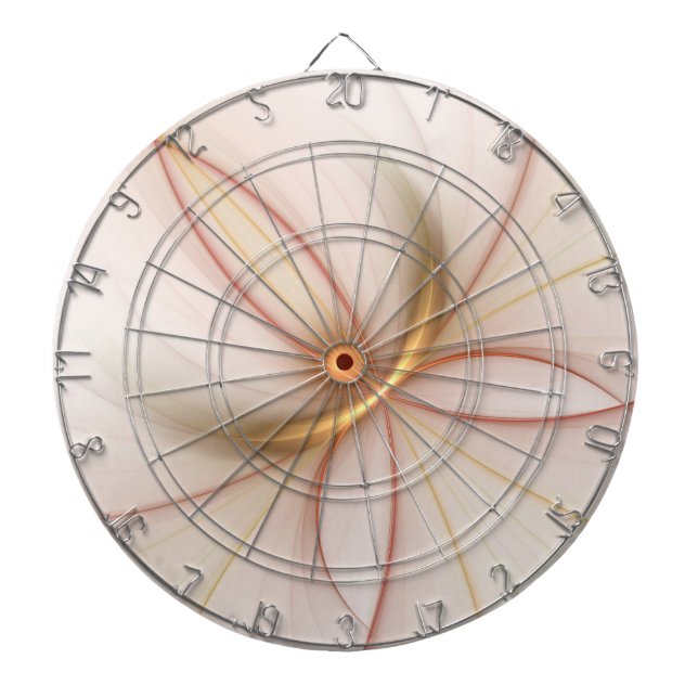 Nobly Copper and Guld Abstrakt Modern Fractal Art Darttavla (Framsidan)