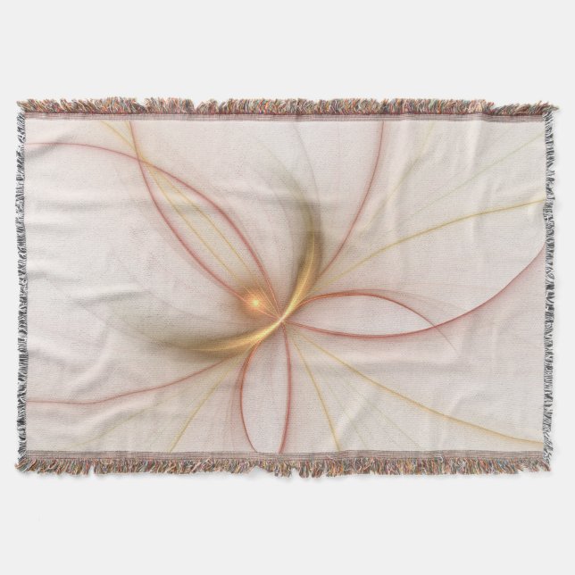 Nobly Copper and Guld Abstrakt Modern Fractal Art Filt (Framsidan)