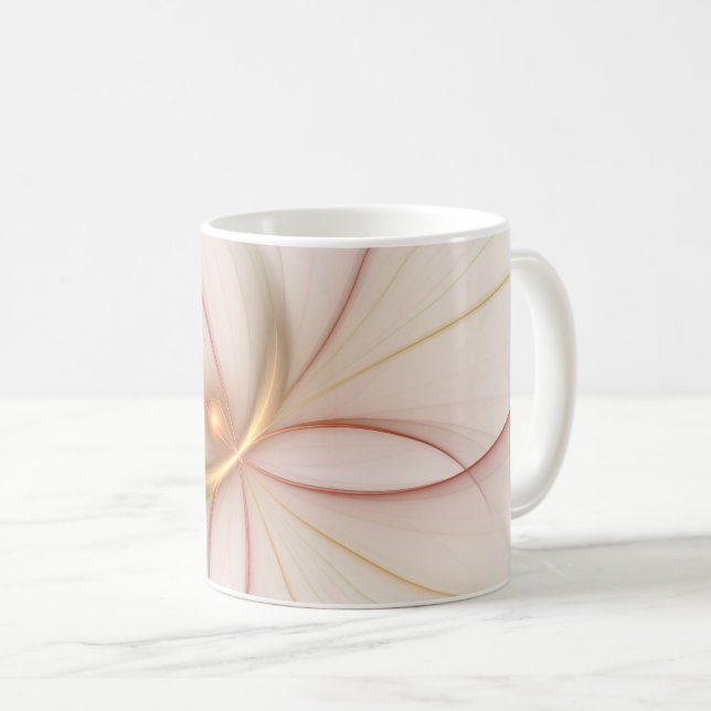 Nobly Copper and Guld Abstrakt Modern Fractal Art Kaffemugg (Framsida höger)