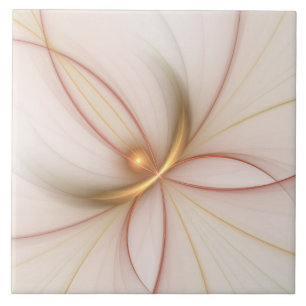 Nobly Copper and Guld Abstrakt Modern Fractal Art Kakelplatta