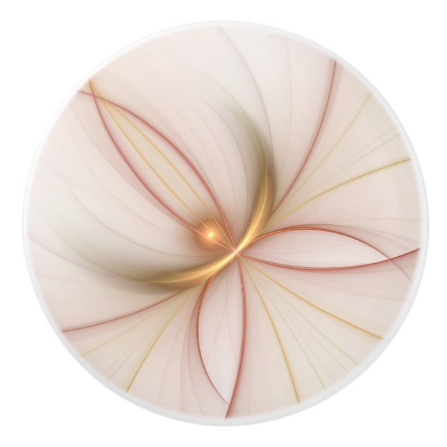 Nobly Copper and Guld Abstrakt Modern Fractal Art Knopp (Framsidan)