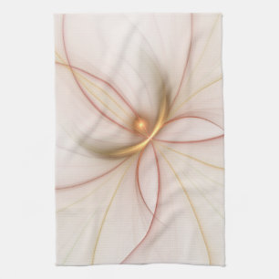 Nobly Copper and Guld Abstrakt Modern Fractal Art Kökshandduk
