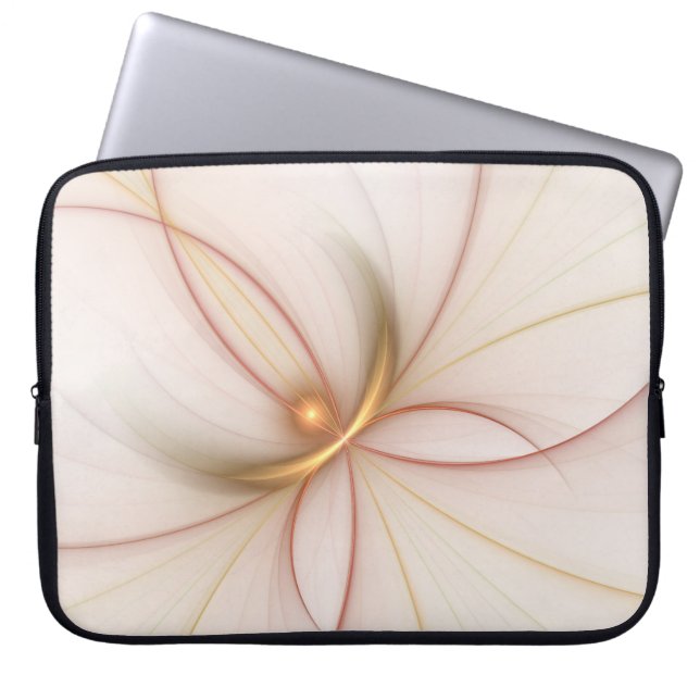 Nobly Copper and Guld Abstrakt Modern Fractal Art Laptop Fodral (Framsidan)