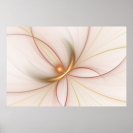 Nobly Copper and Guld Abstrakt Modern Fractal Art Poster