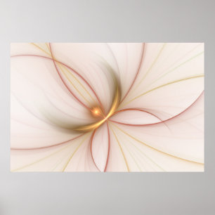 Nobly Copper and Guld Abstrakt Modern Fractal Art Poster