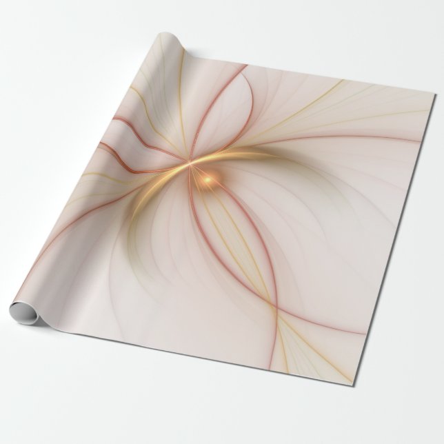 Nobly Copper and Guld Abstrakt Modern Fractal Art Presentpapper (Utrullad)