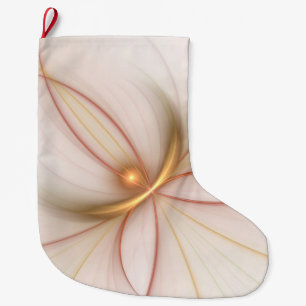 Nobly Copper and Guld Abstrakt Modern Fractal Art Stor Julstrumpa