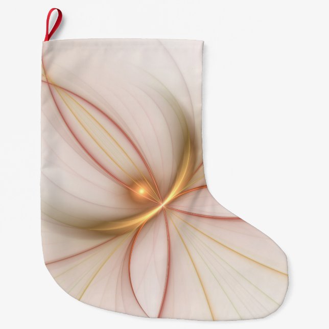 Nobly Copper and Guld Abstrakt Modern Fractal Art Stor Julstrumpa (Framsidan)