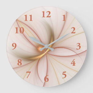 Nobly Copper and Guld Abstrakt Modern Fractal Art Stor Klocka