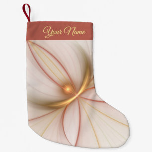 Nobly Copper Guld Abstrakt Modern Fractal Art Namn Liten Julstrumpa