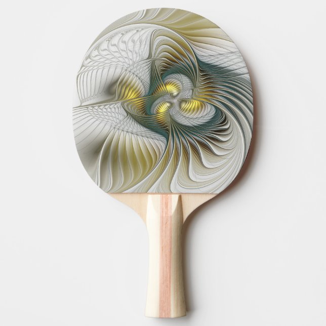 Nobly Golden Teal Abstrakt Fantasy Fractal Art Pingisracket (Framsidan)