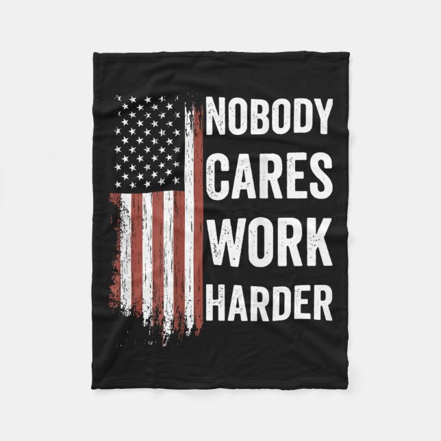 Nobody Cares Work Harder Motivational Workout Gym  Fleecefilt (Framsidan)