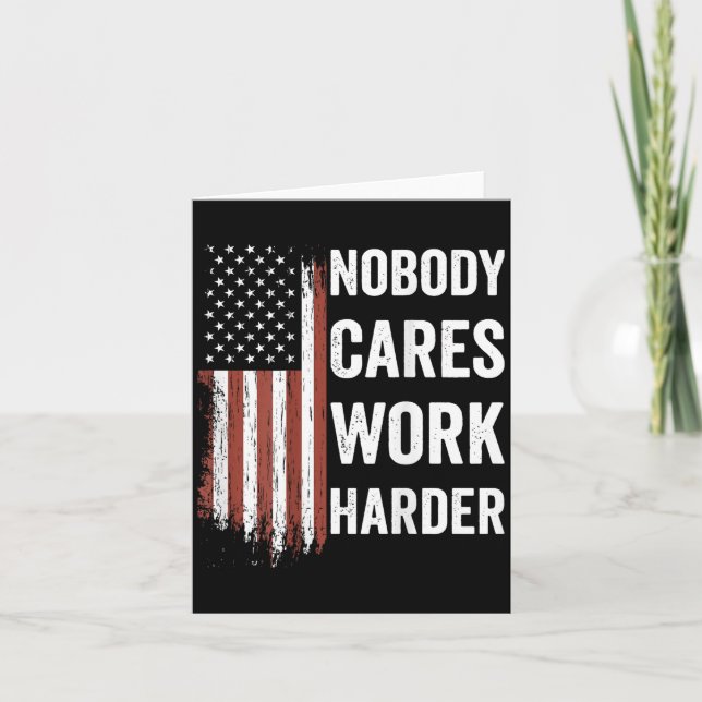 Nobody Cares Work Harder Motivational Workout Gym  Kort (Framsida)