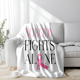 Nobody Fights Alone Pink Ribbon  Fleecefilt
