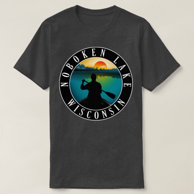 Noboken Sjö Wisconsin Canoeing 2 T Shirt (Design framsida)