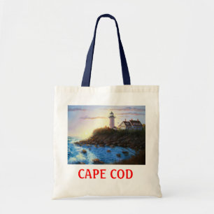 Nobska fyr Cape Cod Massachusetts Tote Bag Tygkasse