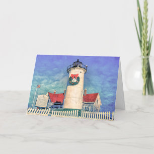 Nobska Lighthouse Skogen Hål MORSA Tack Kort