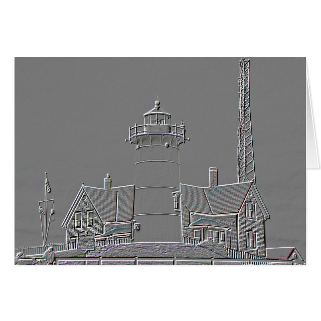 Nobska Point Lighthouse Digital Art Hälsningskort (Framsidan Horizontal)