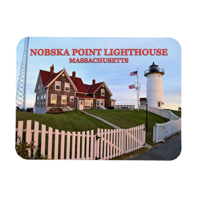 Nobska Point Lighthouse Massachusetts Photo Magnet (Horisontell)