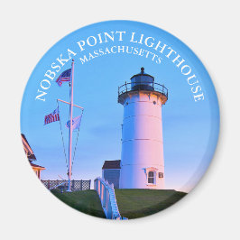 Nobska Point Lighthouse Massachusetts Round Magnet