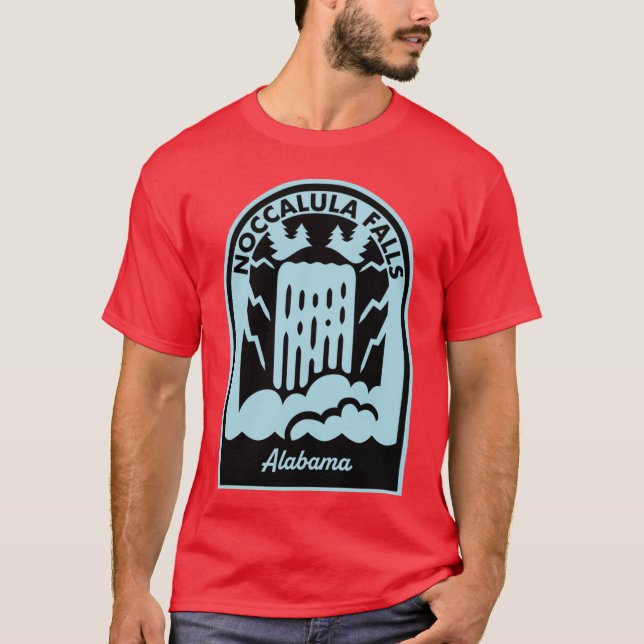 Noccalula Falls Alabama Överstorlek T Shirt (Framsida)