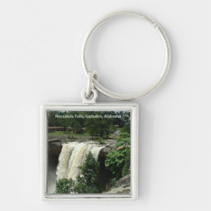 Noccalula Falls, Gadsden, Alabama Fyrkantig Silverfärgad Nyckelring