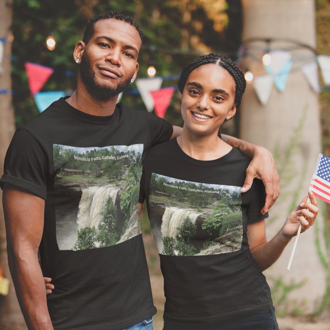 Noccalula Falls Gadsden Alabama Mörk Unisex Tee (Noccalula Falls Gadsden Alabama Dark Unisex T-Shirt)