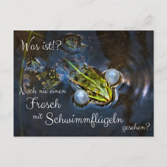 Noch nie einen Frosch mit Schwimmflügeln gesehen? Vykort (Framsida)