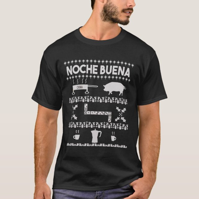 Noche Buena Spain Ugly jul Gift Hispanic C T Shirt (Framsida)