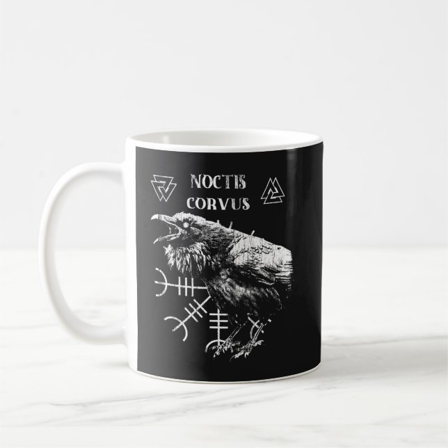 Noctis Corvus - Occult streetwear Design Kaffemugg (Vänster)
