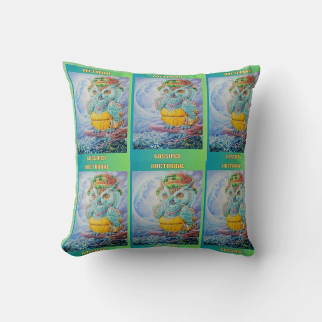  NOCTURNAL GOSSIPER throw pillow  Kudde (Framsida)