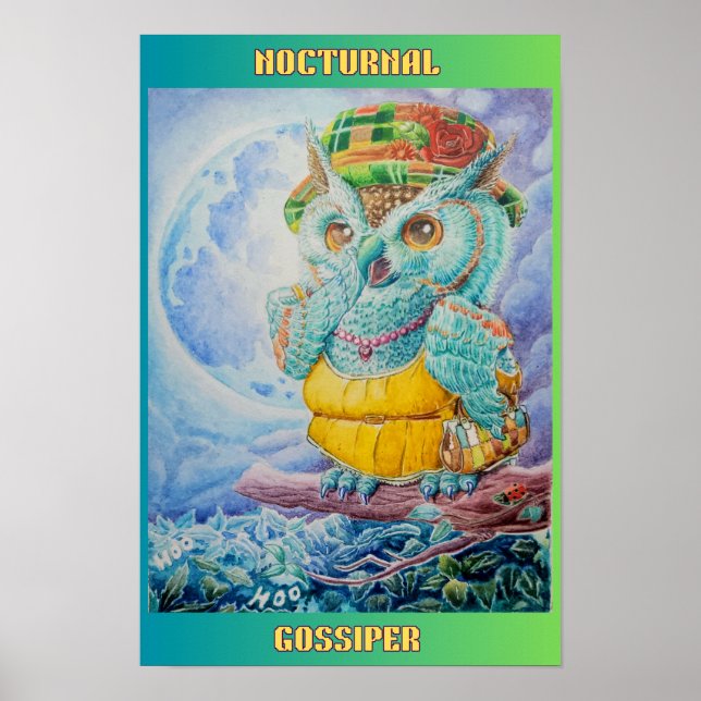 NOCTURNAL GOSSIPER UGGLA POSTER (Framsidan)