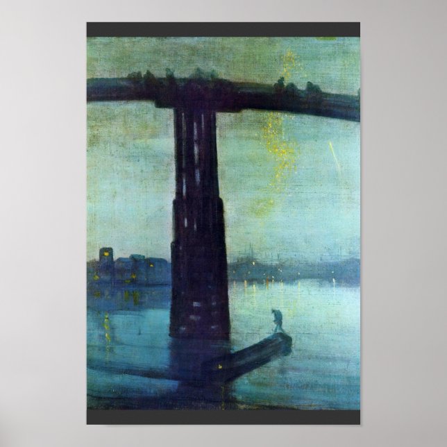 Nocturne i Blått och Guld: gammal Battersea Bridge Poster (Framsidan)