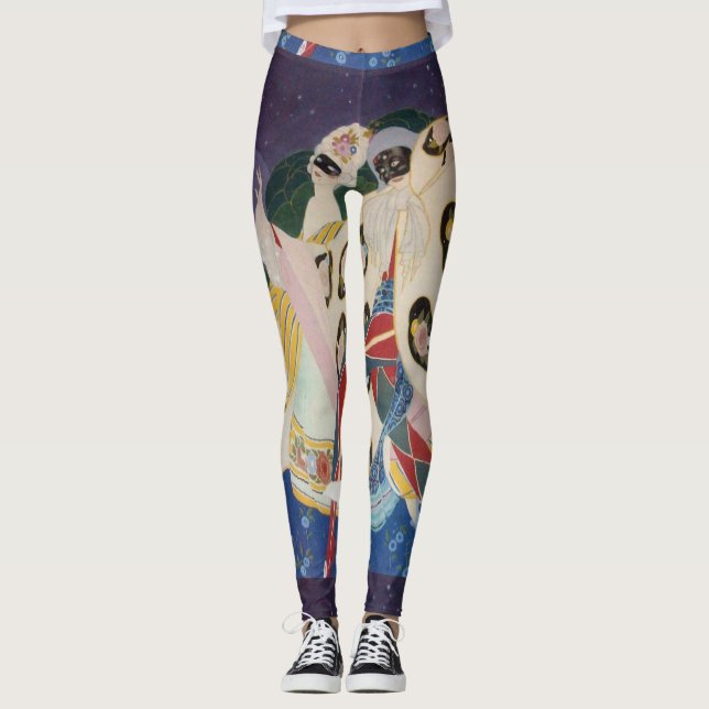 NOCTURNE MED MASKERAR/den Venetian maskeraden Leggings (Framsida)