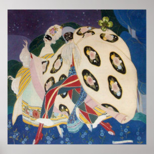 NOCTURNE MED MASKS/Art Deco Venetian Masqueraad Poster