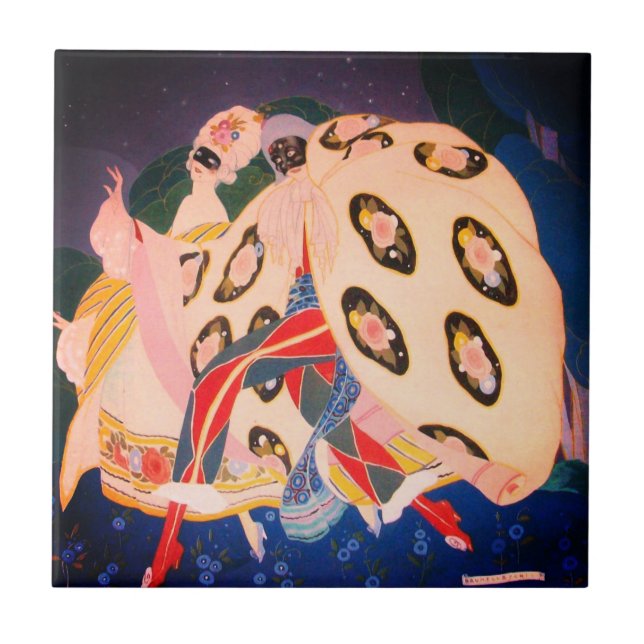 NOCTURNE MED MASKS/Venetian Masqueraad Kakelplatta (Framsidan)