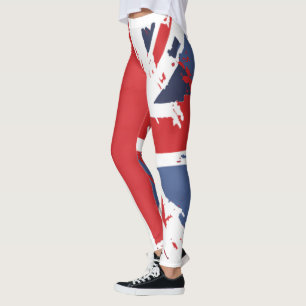 nöd Blåblå flagga vit jack, brun Leggings