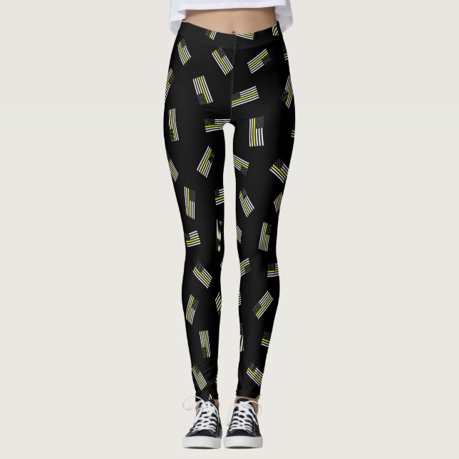 Nöd- Dispatcherflaggamönster Leggings (Framsida)