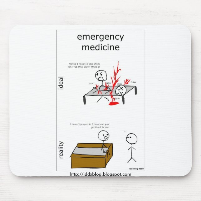 Nöd- medicintecknad Mousepad Musmatta (Framsidan)
