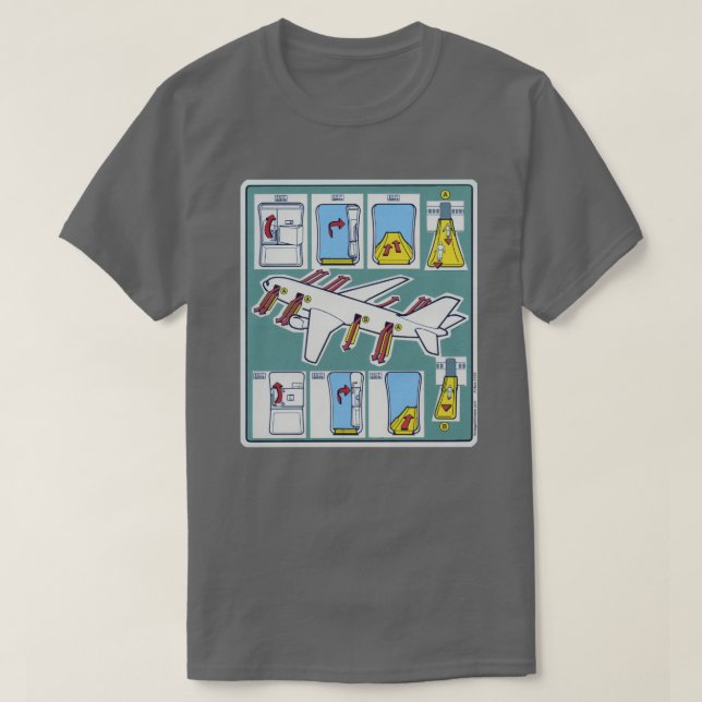 Nöd- säkerhetskort för flygbolag tee (Design framsida)