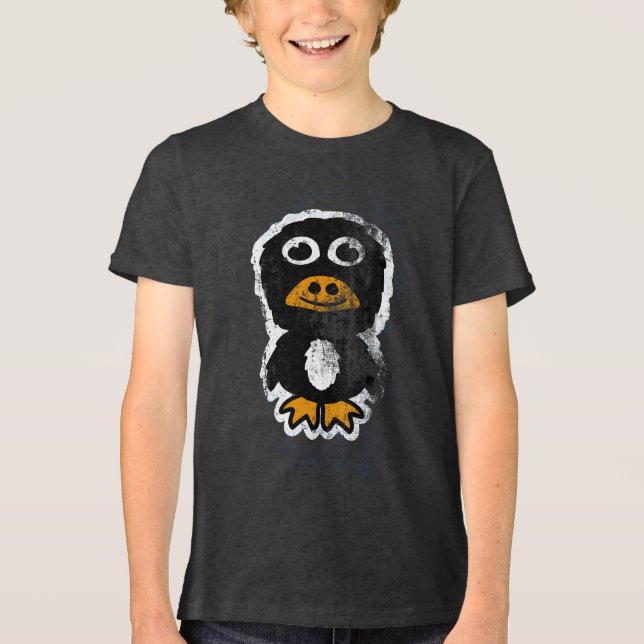Nödist Distruberad Tecknad Pingvin 9 T Shirt (Framsida)