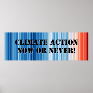 Nödposter för klimatet Randigt Affisch Vetenskapli
