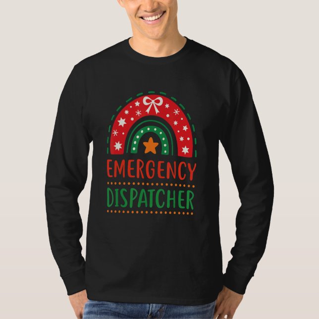 Nödsändare jul boho regnbåge 911 Di T Shirt (Framsida)