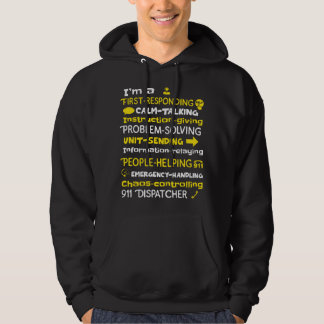 Nödsändare - tunn gul linje-sändare hoodie