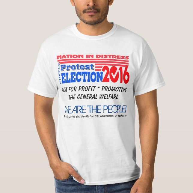 Nödställd nation! Protestt-skjorta Tee Shirt (Framsida)