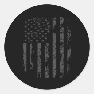 Nödstressad Flagga Usa-militär Runt Klistermärke