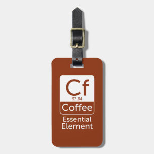 Nödvändig elem för roligt kaffe för kemivitsskämt bagagebricka