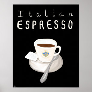 Nödvändig italienaffisch - italiensk espresso poster