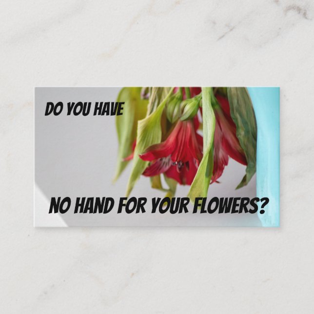Nödvändig kompetens inom blomsterflorismen visitkort (Framsida)